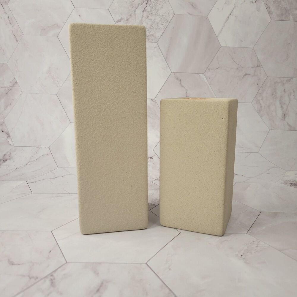 PartyLite Sandstone votive candle holder ivory set of 2 - Picture 2 of 11
